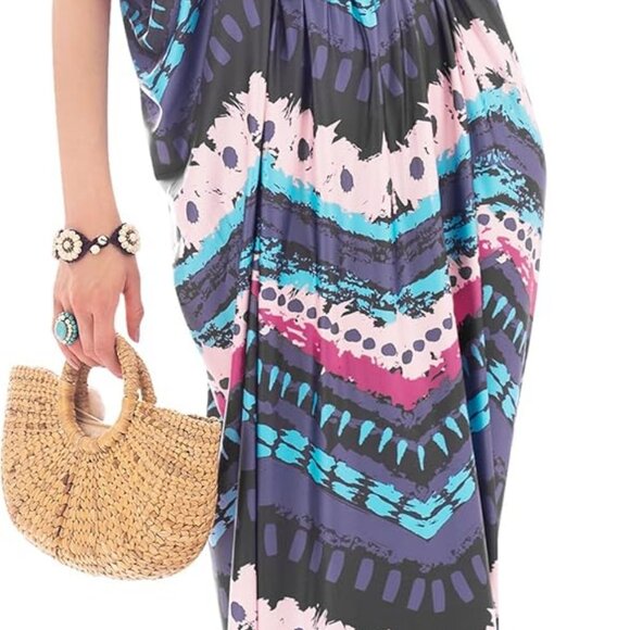 Womens Long V-Neck Summer Sexy Gown Grecian Flowy Sleeveless Maxi Dress - Picture 1 of 5